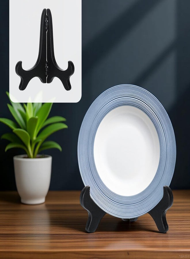 BOHUIZ 4" Easel Plate Holder, Black Wood-Like Plastic Display Stand Folding Decorative Plate Stands Picture Stands for Decorative Picture Frame Book Dish Artwork - Image 5